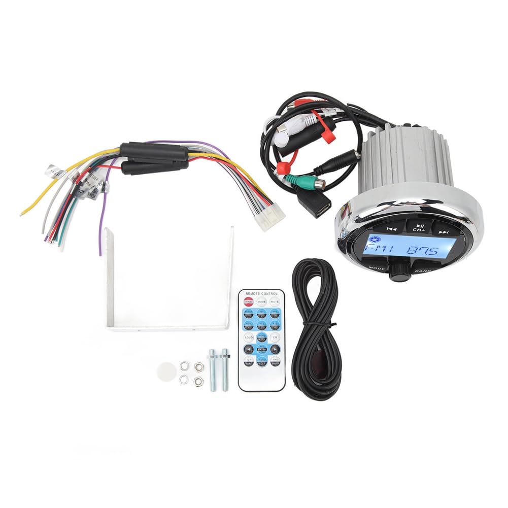 Du 12V Reproductor Mp3 Bluetooth Resistente Al Agua Anti Interferencias Estéreo Digital Radio de Audio FM Am para Barcos Marinos RV