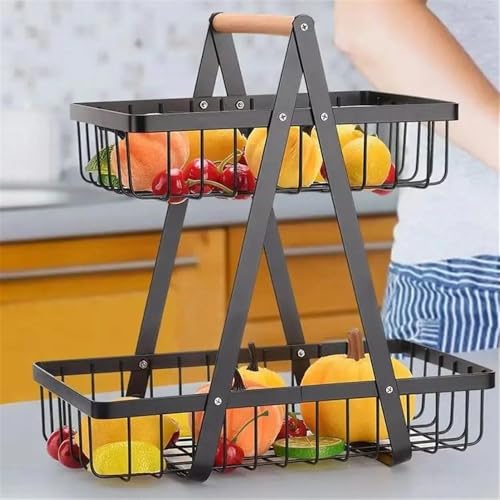 Cesta de frutas para mesa de comedor moderna y soporte de verduras funcional 6