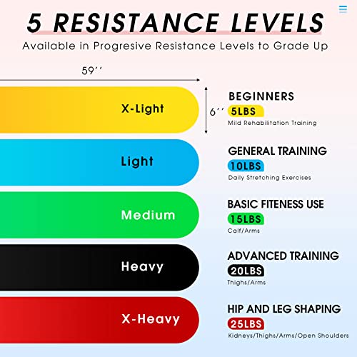 Honoson 10 Pcs Resistance Bands For Working Out Women Men Exercise Workout Bands Physical Bands With 5 Resistance Levels For Yoga Pilates Fitness Strength Training Rehab Recovery (Multicolor) #TOP1