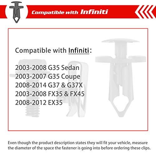 Otuayauto 35Pcs Engine Splash Shield Bolts - 10Mm Bumper Bolts, Metal Fender Clips, Replacement For Infiniti G35 G37 Fx35 Fx45 Ex35 Nissan 370Z 350Z #TOP2