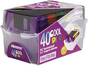 Memorex 3.5 - Inch PC-Formatted High-Density Floppy Disks with File Box Colors, 40-Pack (Discontinued by Manufacturer) - coolthings.us
