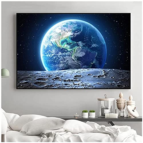 Amazon.co.jp: インテリア キャンバスアートパネル銀河星惑星ホール 