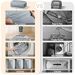 Comforter Storage Bag - 130L Large Capacity Blanket Storage Bags 4-Layer Ultra Space Saving Self Compression Organizer, Washable Compression Bags for Storage Comforter Blanket, 2-Pack, Grey - Image 7