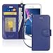 FYY [Luxury Genuine Leather] Wallet Case for iPhone 7/iPhone 8, [Kickstand Feature] Flip Folio Case Cover with [Card Slots] and [Note Pockets] for Apple iPhone 7/iPhone 8 (4.7") Navy Blue