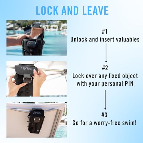 Aquavault | Flex Safe | Beach Chair Vault | Anti theft combination lock | 3 Digit Programmable lock | Water resistant, Slash Resistant and RFID Blocking (Black)4