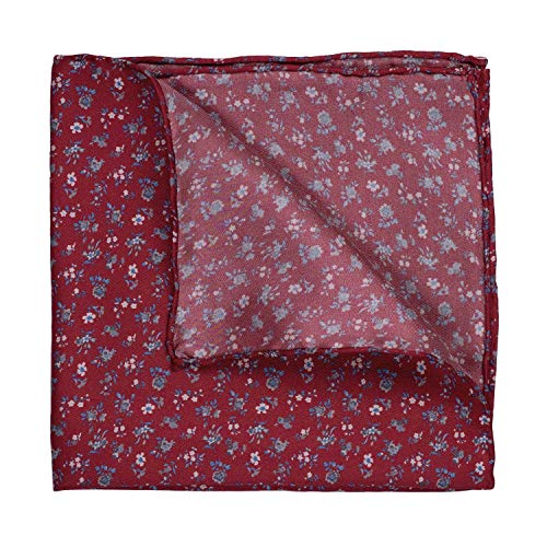 GENTSY ® Panuelos de Bolsillo Hecho a Mano para Hombre 100% Seda 32 x 32 Cm / 12,5 x 12,5 Pulgadas Diseno Clasico (P60 Rojo)
