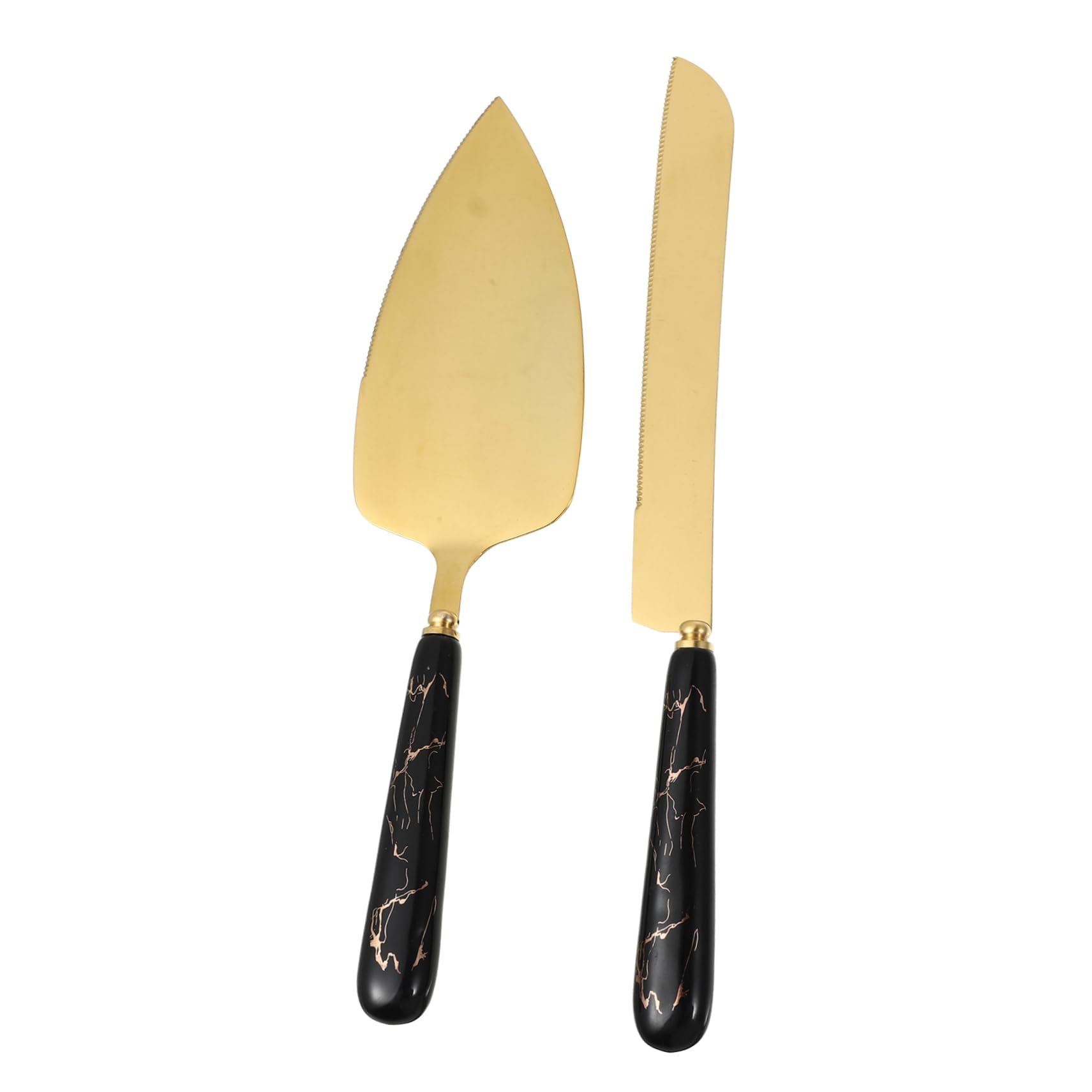POPETPOP Ustensiles Cuisine Coupe-pizza Poignée Antidérapante en Acier Inoxydable et Céramique Set de 2 et Pelle à Gâteau Design Ergonomique pour Pâtisserie à Domicile