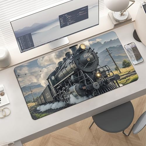 Steam Locomotive Train Large Protector de Escritorio Impermeable miniatura 6