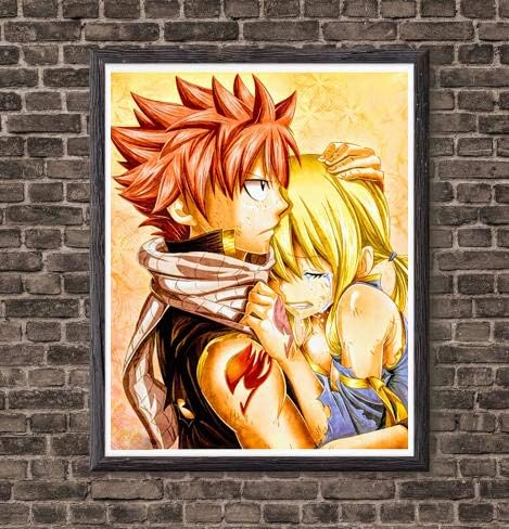 Natsu X Lucy Manga Anime Original Design Artwork Wall Poster Art Print,8 x 10 Inches,No Frame