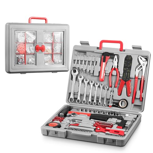 555-teiliges Werkzeugset, Werkzeug-Set mit Kunststoff-Werkzeugkasten-Koffer, Haushaltswerkzeug-Set, Autoreparaturwerkzeugsatz, profi werkzeugkoffer gefüllt, Universal-Haushalts-Werkzeugkoffer