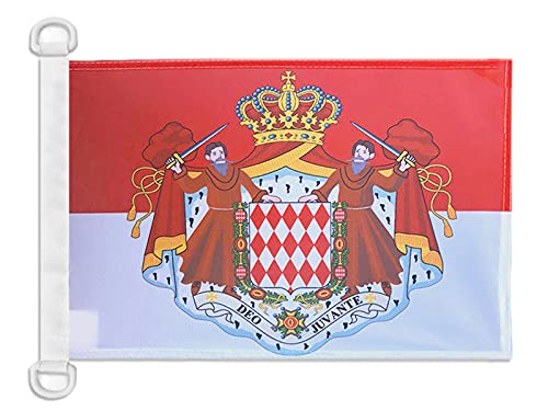AZ FLAG Monaco Coat of arms Boat Flag 12x18 in Mesh Polyester Plastic Rings