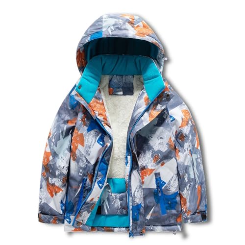 Boys Girls Winter Coat Hooded Ski Jacket Puffer Windbreaker Fleece Lined Snow Coat Thicken Warm Down Jacket for Kids2