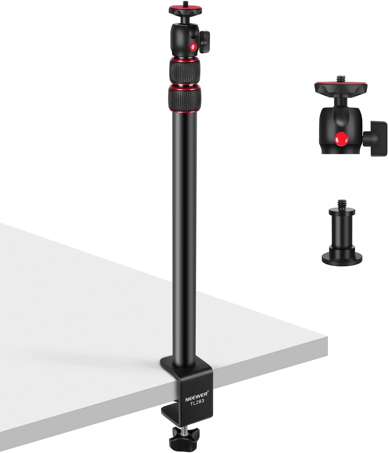 Extendable Camera Desk Mount with Ball Head, 17"-40", TL283(RED)