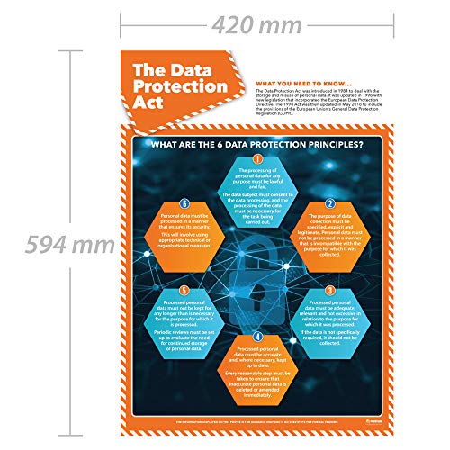 Daydream Education The Data Protection Act Poster für Gesundheit und Sicherheit, laminiertes Glanzpapier, 420 mm x 594 mm (A2)