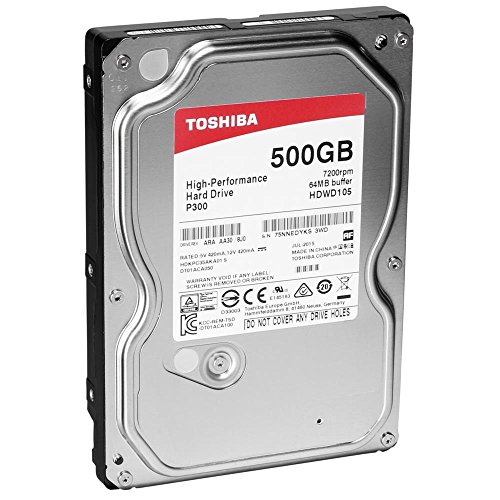 Toshiba P300 High Performance 500GB Internal Hard Drive (Retail) 3.5 Inch SATA - HDWD105EZSTA