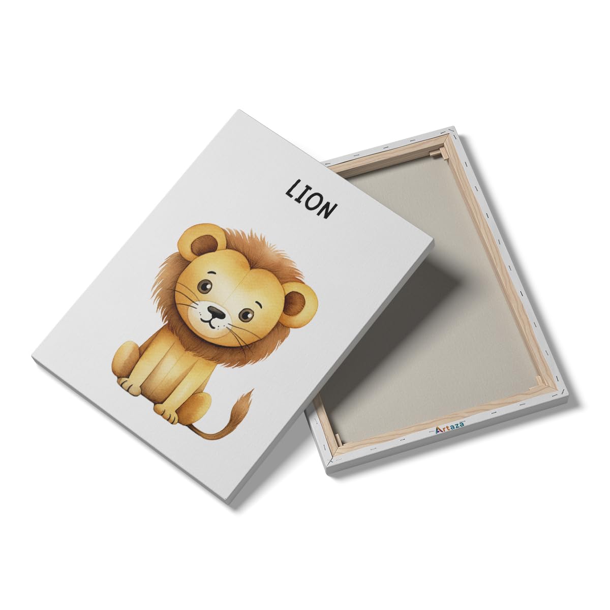 Artaza Tableau Décoration Murale Lion - 60x80 cm - Deco Murale Chambre Enfant - Peinture Animaux Aquarelle - Impression Sur Toile