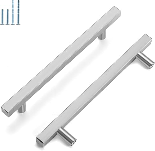 Miniatura 15 de homdiy HDJ22SN - Pomos de gabinete de níquel cepillado, 5 unidades, pomos de un solo agujero con pomos de 2 pulgadas de longitud total para armarios