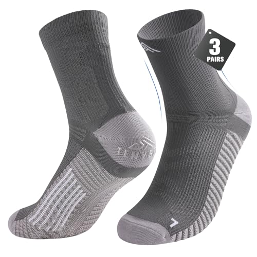 Lounwee Kompression Laufsocken für Herren Damen: Sportsocken mit Fußgewölbeunterstützung Antirutsch-Effekt Bequem Herren Socken Feuchtigkeitsableitend für Läufer