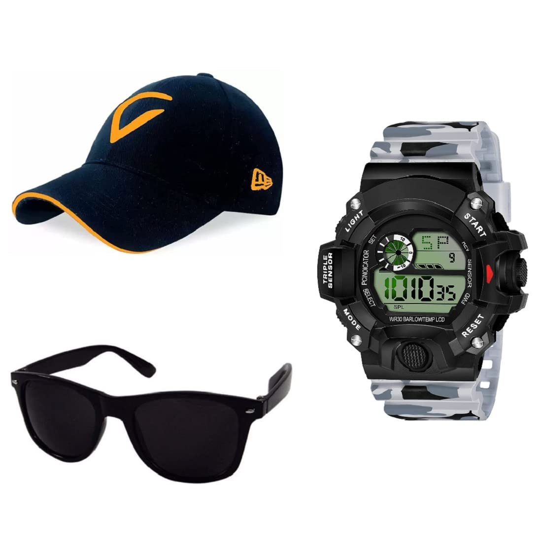 UNEQUETREND Digital Sports Watch, Multi-Functional Watch for Boys & Men with Cap and Goggle, Combo Pack of 3-WCS-2627- Grey (B09SL4V6FT) Amazon Price History, Amazon Price Tracker