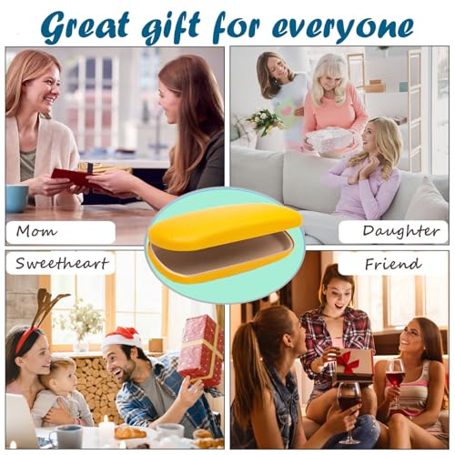 Image of PU Leather Hard Shell Eyeglass Case Glass Holder box for Men and Women with Cleaning Cloth Yellow