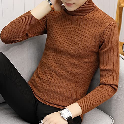 Moletom de gola alta masculino outono inverno moletom masculino de tricô quente Rollneck para manter