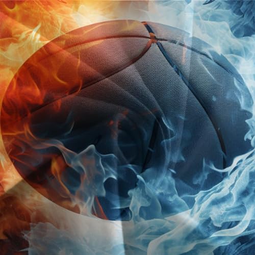 Parure de lit basket-ball avec feu 3 pièces en microfibre double 200x200 cm