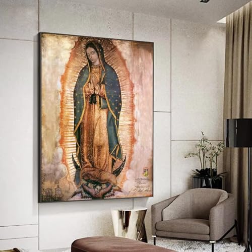 Affiche dame de Guadalupe Mexique tableau mural 71x89cm cadre déco salon
