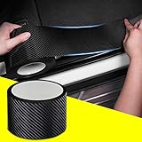 QBUC Auto Einstiegsleisten Kantenschutz Aufkleber,Auto Kratzfeste Kohlefaser Dekorative Aufkleber ackschutzfolie,Schützen Sie die Stoßstange,Passend für die meisten Autos（7CM*5M）