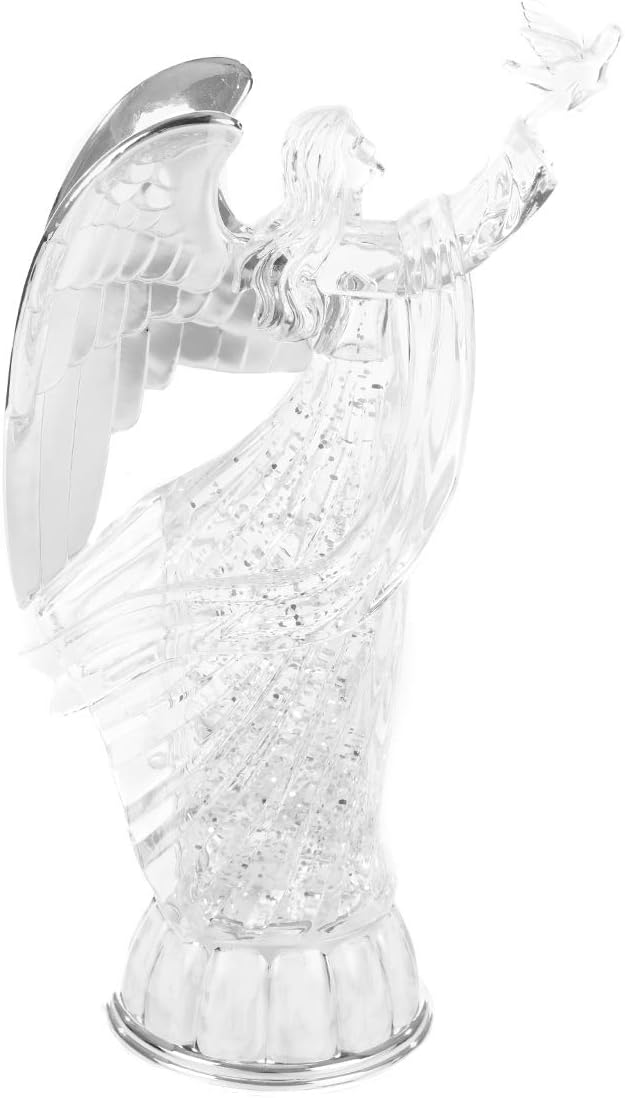 The Christmas Workshop 30cm LED Water Glitter Angel Decorative Acrylic Ornament
