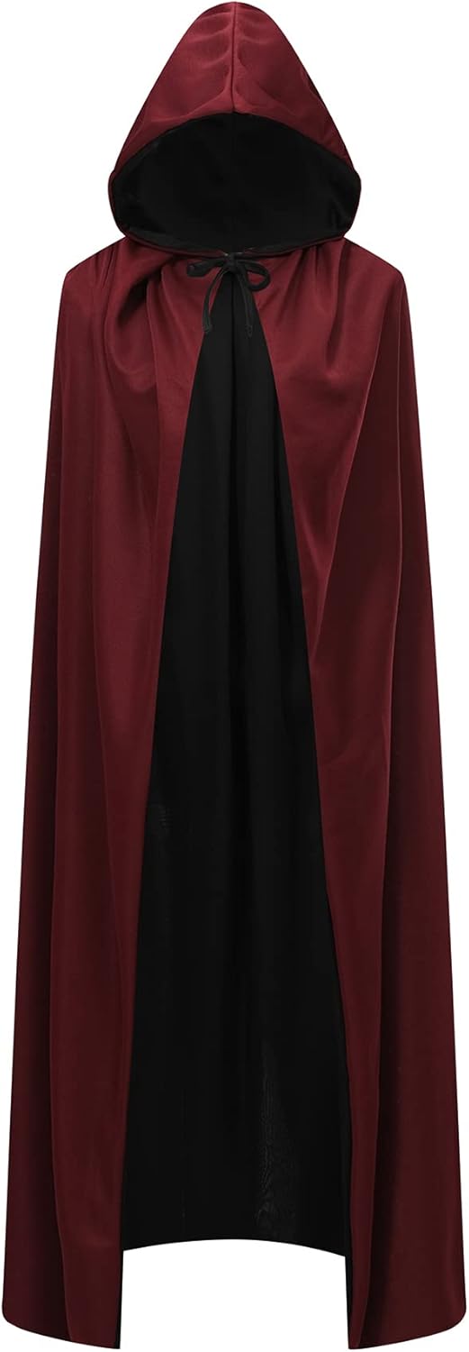大人用マント トドル、スタンドカラー リバーシブルケープ、ハロウィンクリスマスコスチューム、ドレスアップ、魔法使い、魔女、吸血鬼マン