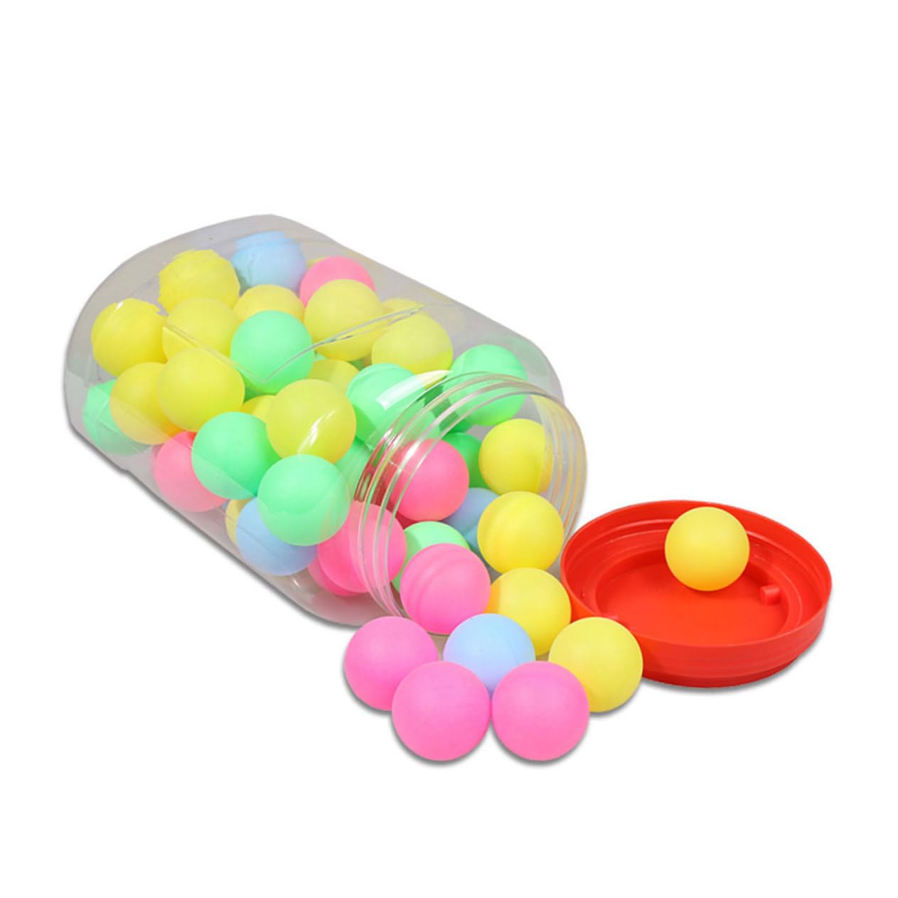VANZACK 100pcs Mixed Color Seamless Pong Balls for Entertainment and Game Events for Raffles Parties and School Supplies Durable Plastic Game Balls