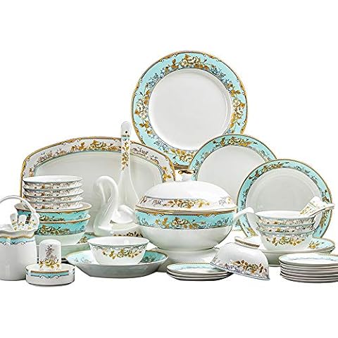 Golandstar Jingdezhen 60pcs Set Chinaware Dinnerware Set Bowls Plates Spoons Dish Tray Handmade Artwork Ceramics Porcelain Bowl Sets Gift GRB582 Cover