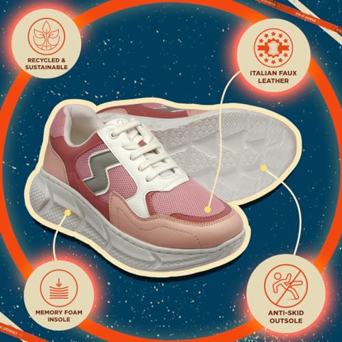 Image of SOLETHREADS Truffle Women Sneaker|Soft Cushioned Insole|Chunky Sole|Lightweight|Comfortable|Stylish|Outdoor|Indoor Party|Anti-Skid|Dynamic Feet Support|Arch Support|Regular Wear|Casual Shoes|Everyday