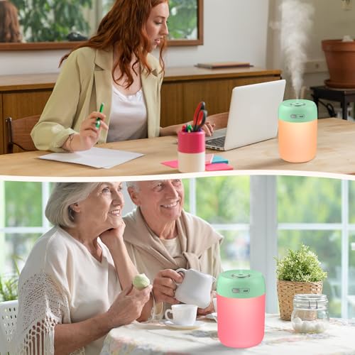 Image of Portable Small Humidifier, 650ml Plant Humidifier, Green