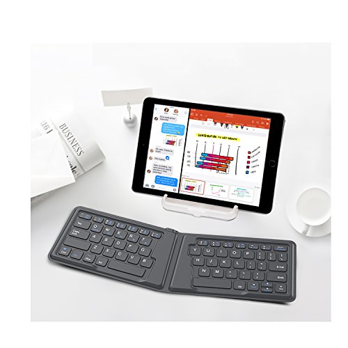 Moko Foldable Bluetooth Keyboard, Ultra-Thin Folding Rechargeable Keyboard, Portable Wireless Keyboard For Laptop Iphone Ipad, Compatible With All Ios Android Windows Tablet Smartphone Devices, Gray #TOP6