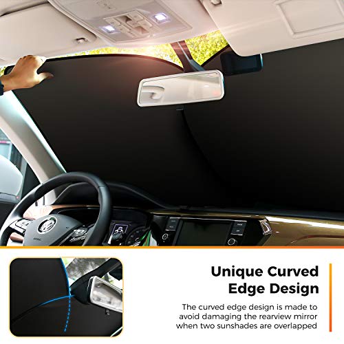 image for AstroAI Car Sun Shade for Windshield -2 Piece Foldable Car Front Sunsh