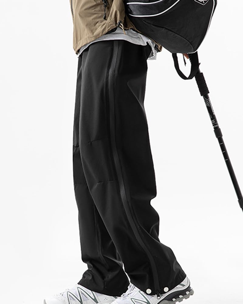 DAIHAN Unisex Pantalones Trekking con Cremallera Larga de montaña para Actividades al Aire Libre Cinturilla elástica Secado rápido Pantalones Transpirables para Senderismo