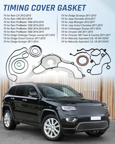 Image of Timing Cover Gasket, Compatible with Dodge Grand Caravan Jeep Grand Cherokee Chrysler 2011-2017 3.2L 3.6L V6 Engine, Replace TC1169