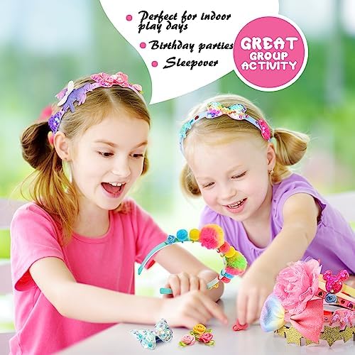 Girl Toys Age 3-12,Topunny Headband Making Kit Hair Accessories for Girls Toys for 3-12 Year Old Girls DIY Crafts for Kids 6-8 Birthday Gifts for 3-12 Year Old Girls 2