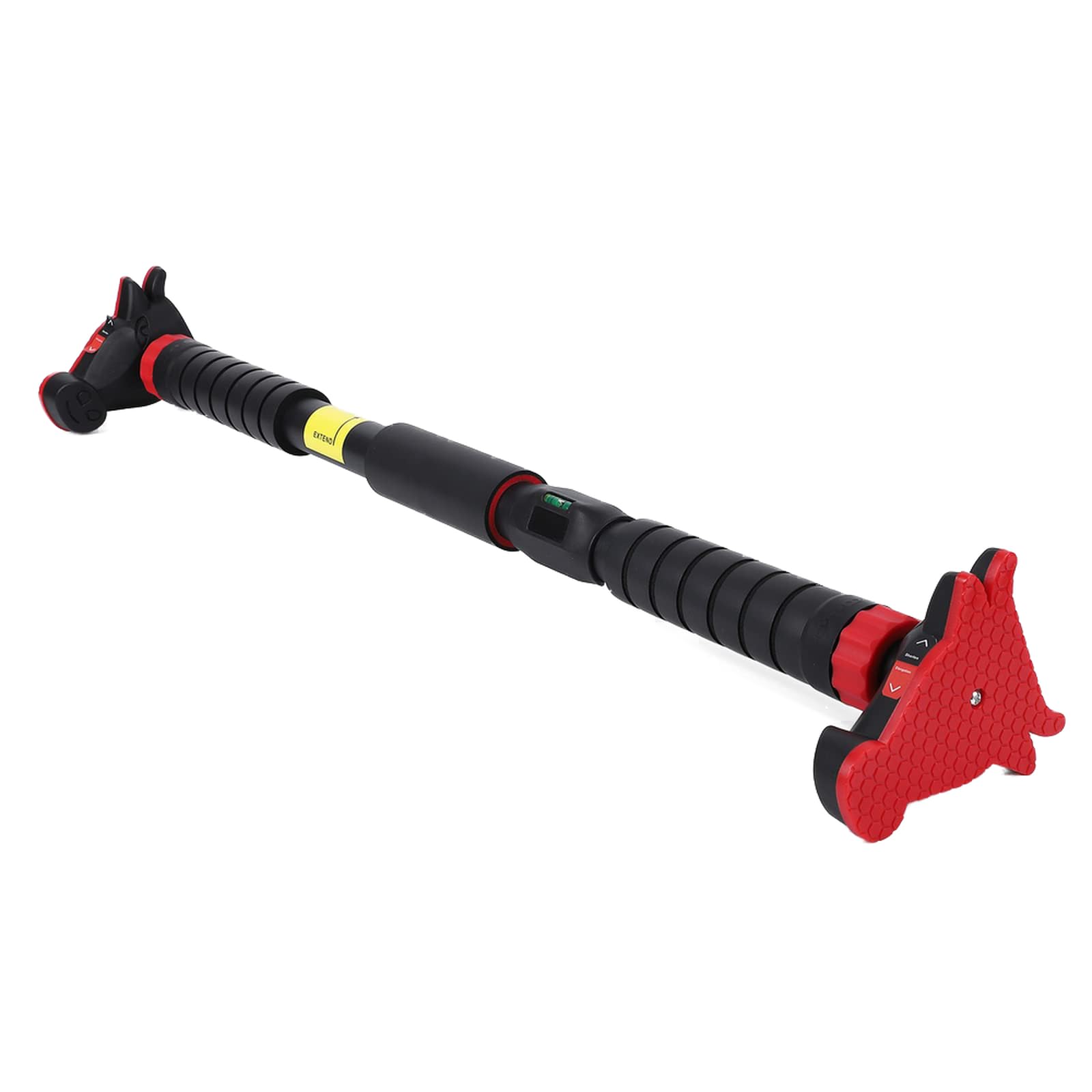 Nuoya 1pcs Steel Pipe + Foam Horizontal Bar On The Door With Level Gauge (69cm-107cm New Style 4, Gear Lock) black red