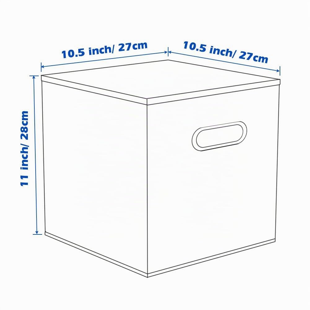 powerking Contenitore contenitore di stoccaggio in tessuto, 6 Pack pieghevole panno di stoccaggio Cube Organizer Cassetto con maniglia in metallo per armadio e giocattoli di stoccaggio, Rosso