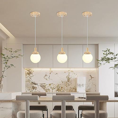 Luces de cristal de leche para comedor y cocina de estilo granja atemporal 4