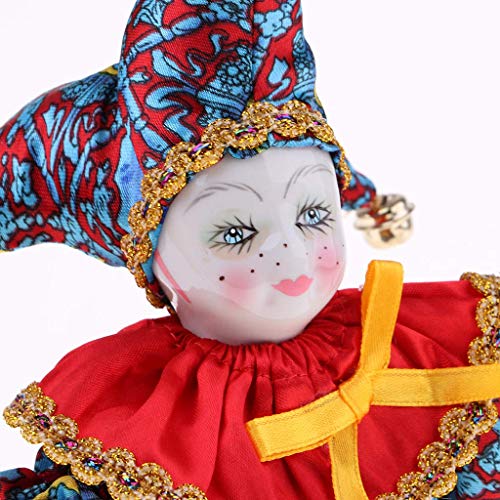 Muñeca payaso de porcelana para decoración 6 pulg miniatura 2