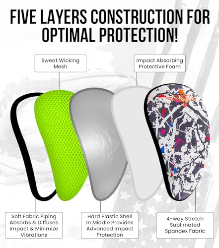 Exxact Sports Lightweight Athletic Cup Mens & Boys with Soft Rim Comfort for Superior Support, Baseball Cup Youth Boys for T-Ball, Football, Lacrosse, Hockey Groin Protector (Medium, Marble)