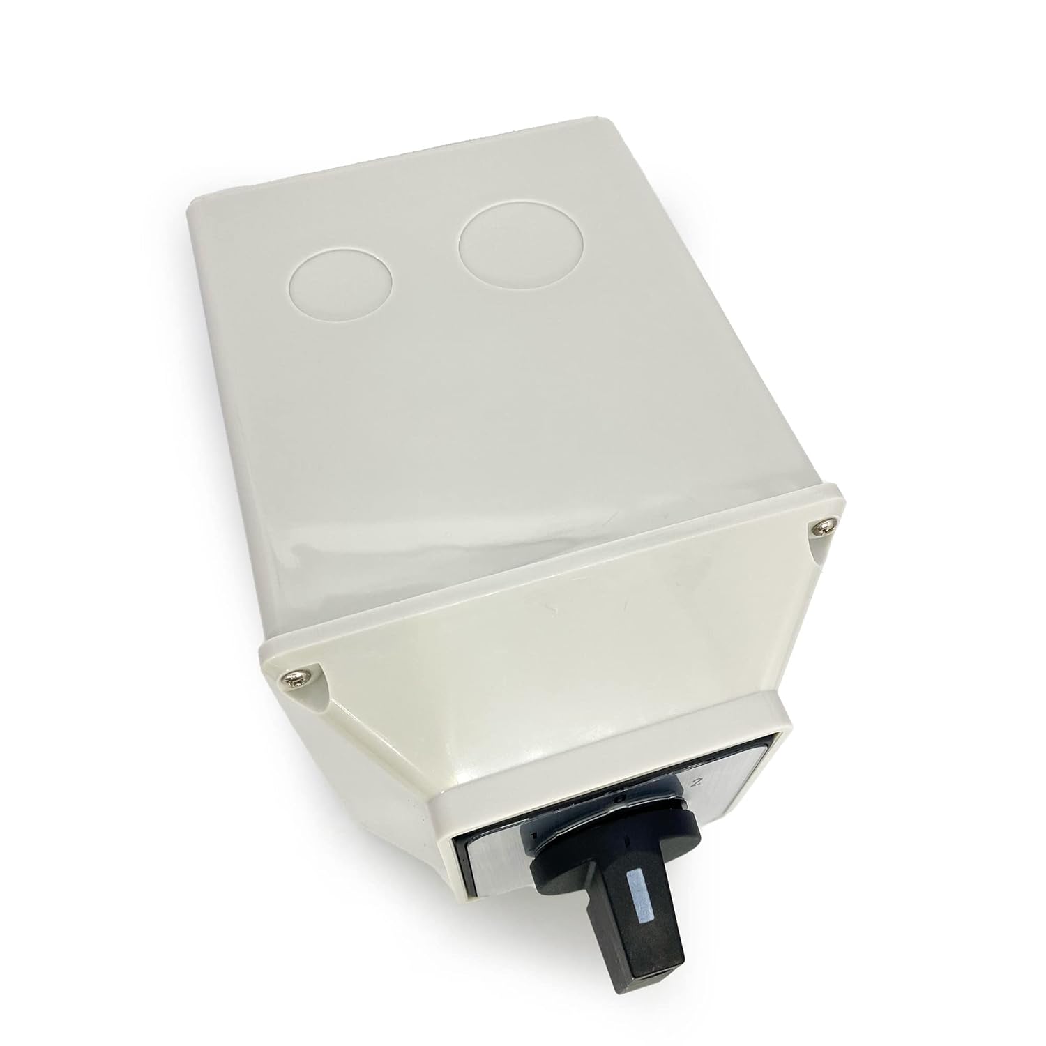 Universal Changeover Selector Switch with Waterproof Exterior Box Dual Power Switch 3 Positions 12 Terminals LW26-63/3 63A White