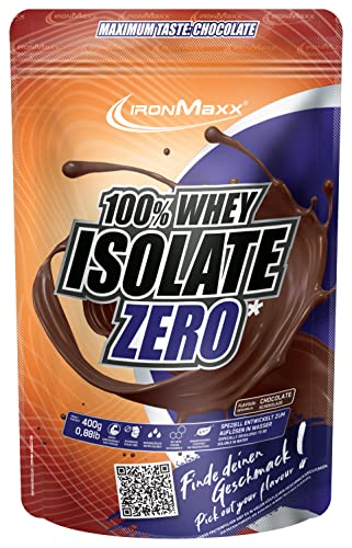IronMaxx 100% Whey Isolate Zero Protein Pulver - Schokolade 400g Beutel | zuckerfreies, wasserlösliches Eiweißpulver aus Molkenprotein | verschiedene Geschmacksrichtungen