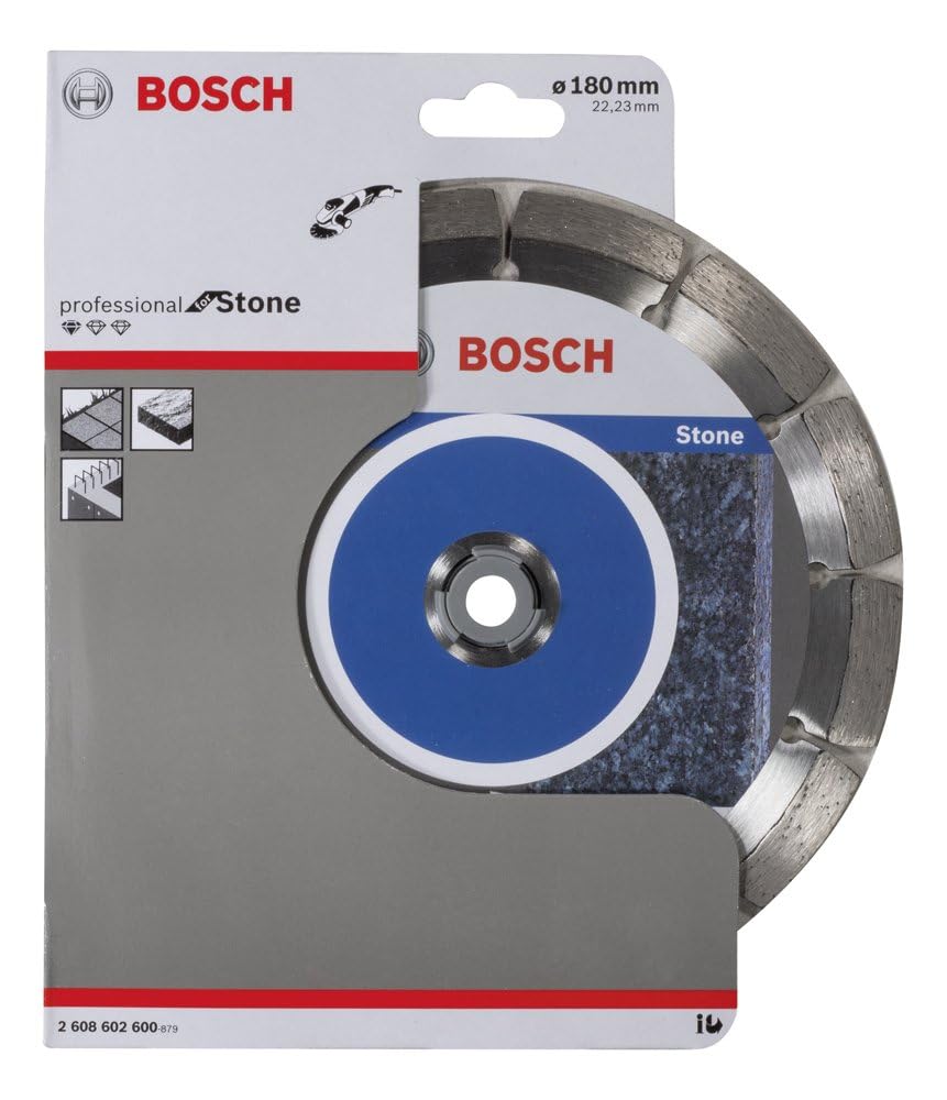 Bosch Professional 1x Disco Diamantato Standard for Stone, per Calcestruzzo, Pietra, Granito, Ø 180 x 22,23 x 2 x 10 mm, Accessori per Smeriglatrici Angolari