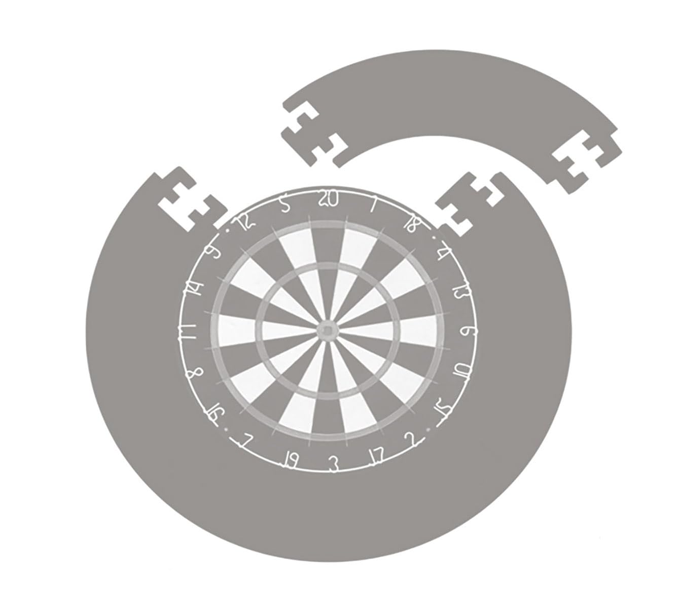 Dart Catchring Surround, 4-częściowa ramka tarczy do darta, pierścień do łapania darta, do ochrony ściany, ochrona płyty tylnej, kolor szary