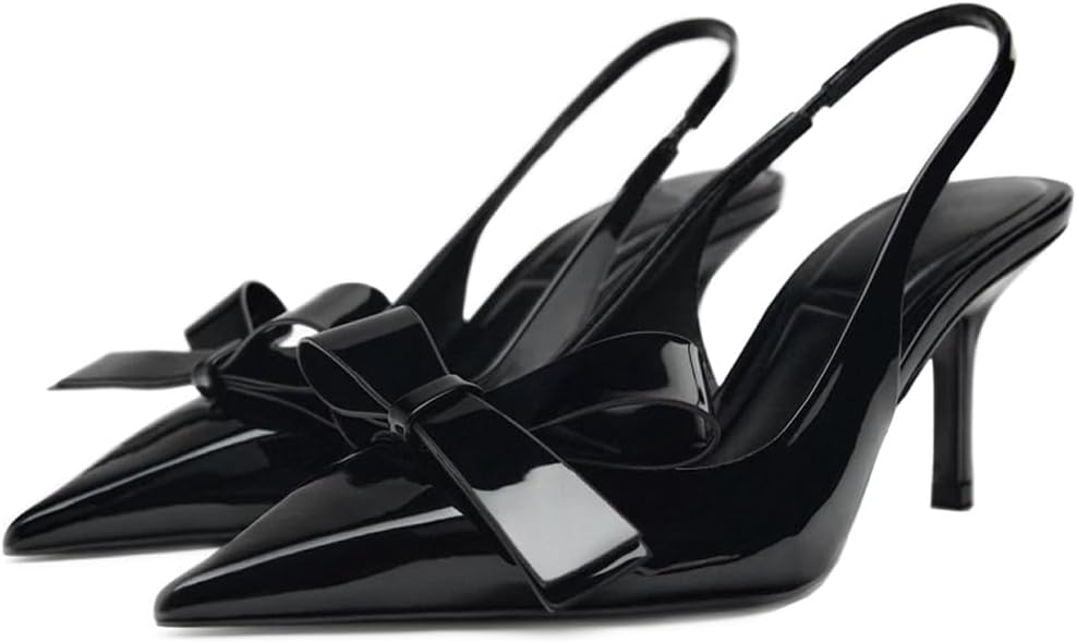 Kluolandi Women Slingback Kitten Heels - Closed Pointed Toe