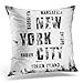 Topyee Funda de cojín de Nueva York City Street Nyc con emblema de la etiqueta 45 x 45 cm, decoración del hogar, funda de almohada cuadrada para sofá cama
